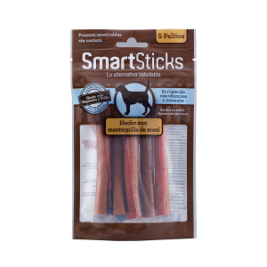 Snack para perro Smartsticks sin artificiales mantequilla de maní mini 5 und