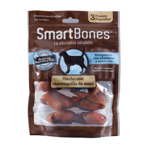 Snack para perros pequeños Smartbones Mantequilla de Mani Paquete 3 Und