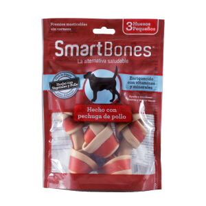 Snack para perros Smartbones Mini Hueso sin artificiales pollo – 3 Und