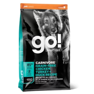 Go! Carnivore grain free chicken, turkey + duck adult recipefor dogs x 1.6 kg